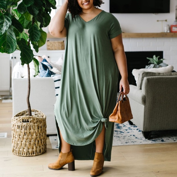 Free and Easy Maxi Dress in Light Olive - Picture 6 of 8